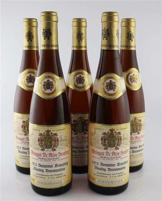 Five bottles of Dr Alex Senfter Niersteiner Kranzberg Riesling Beerenauslese, 1976,